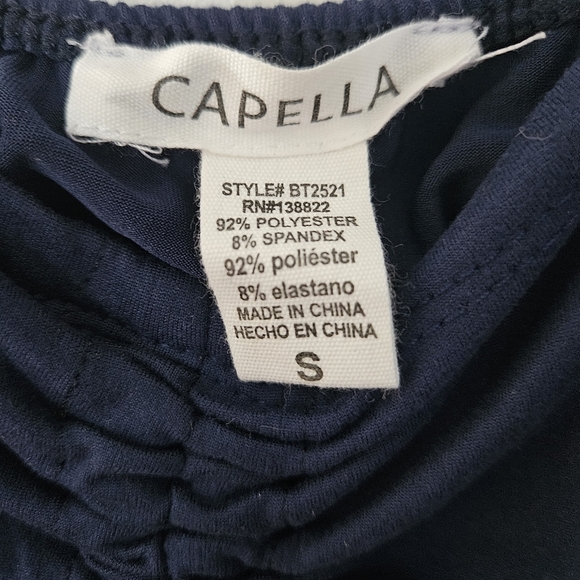 Ruched front tie crop top in navy size small NWOT - Picture 5 of 6